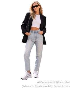 Vintage Wash Raw Hem Mom Jeans Distressed High Rise Indie Y2K Denim